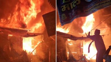 अजमेरी बाजार में कई दुकानों लगी भीषण आग, करीब 20 मिनट बाद पहुंची दमकल टीम